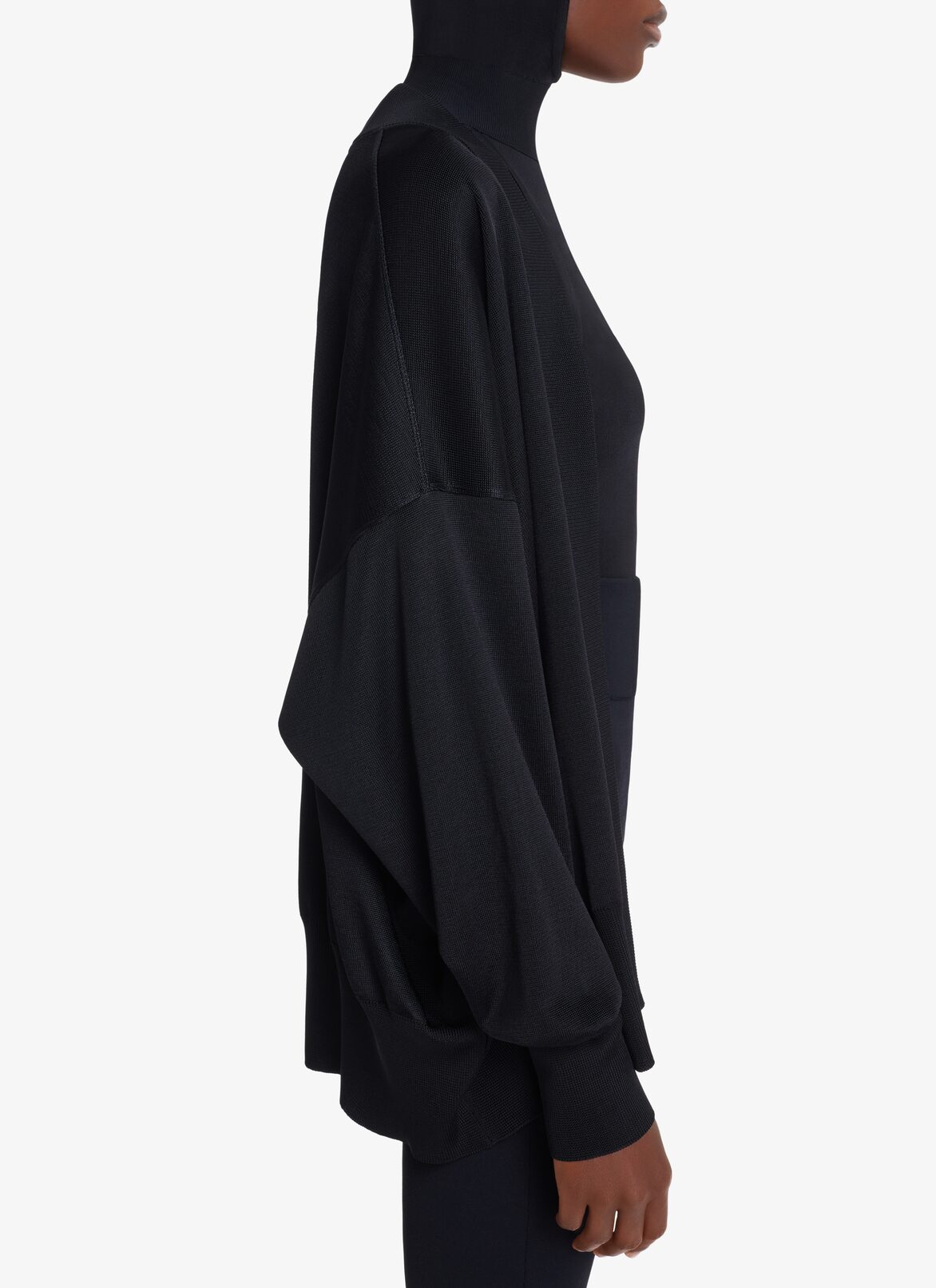 OVERSIZE KNIT CARDIGAN ALAÏA BLACK OVERSIZE KNIT CARDIGAN